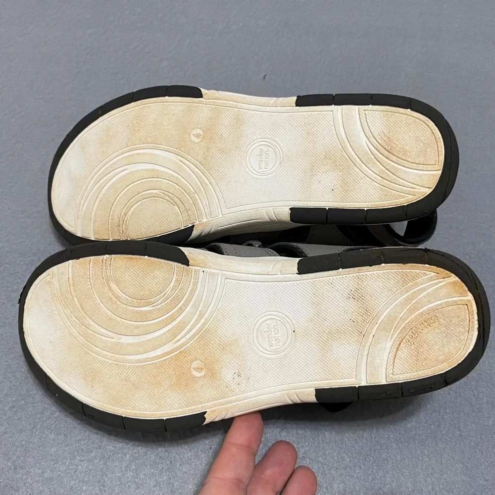 Wonder Nation Boys Grey Black Red Fisherman Sport Sandals Size 4‎ Kids